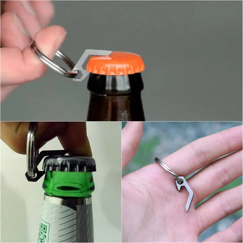 EDC Gear mini botella ligera abridor de cerveza llavero herramienta de bolsillo gadget de utilidad campamento al aire libre caminata Camping Gear llaveros