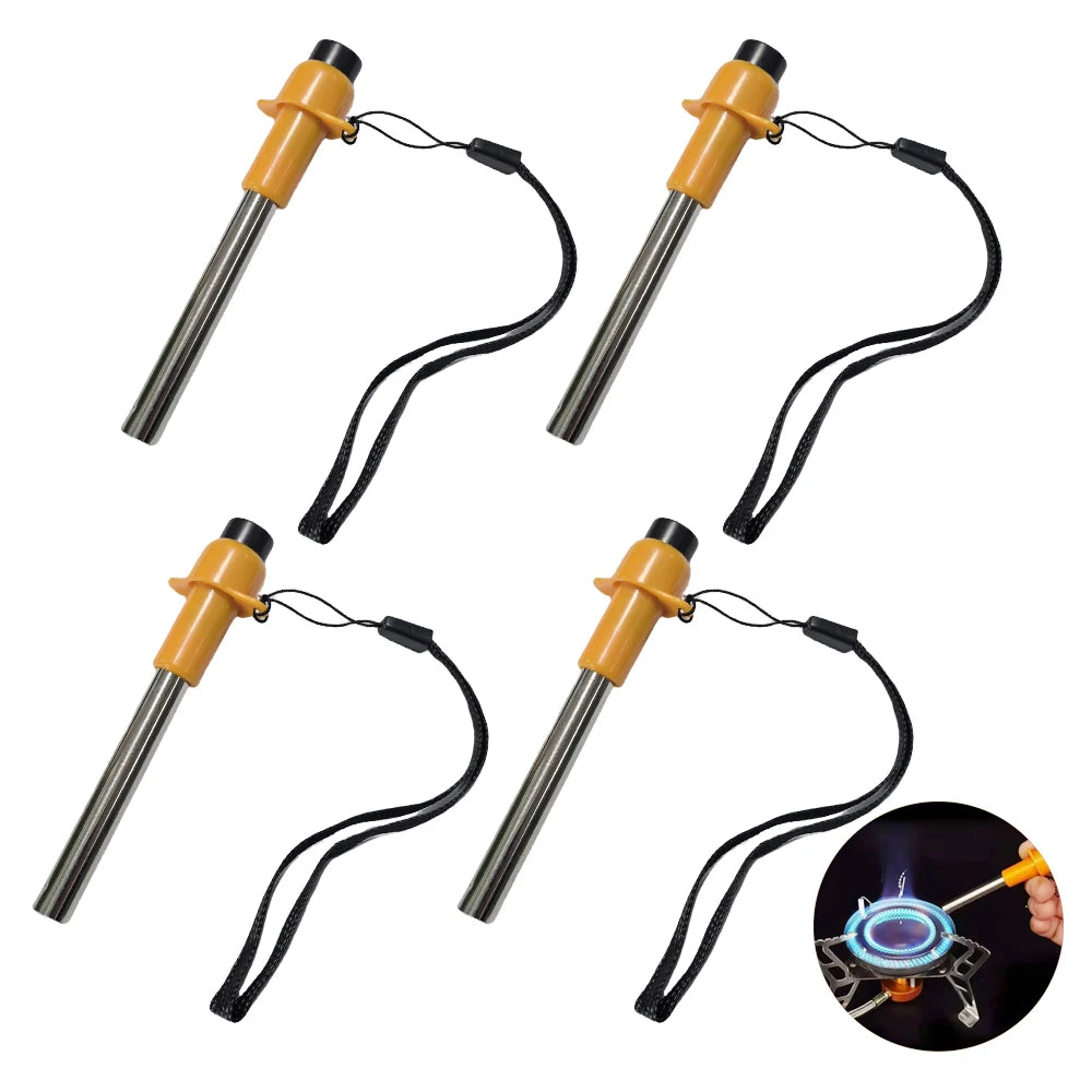 Mini encendedor eléctrico portátil para acampar al aire libre, encendedor de cocina para el hogar, senderismo, escalada, barbacoa, encendedor piezoeléctrico, 1/4 Uds.