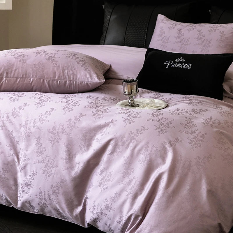Nuevos juegos de cama de lujo 2025 100% algodón: fibra larga, alta densidad, jacquard satinado, cama de 1,5 m/1,8 m
