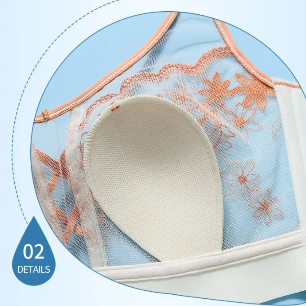 Sujetador de encaje con borlas y pechos recogidos para mujer, sujetador de malla fino a prueba de golpes, sin costuras, lencería transparente, ropa interior push-up