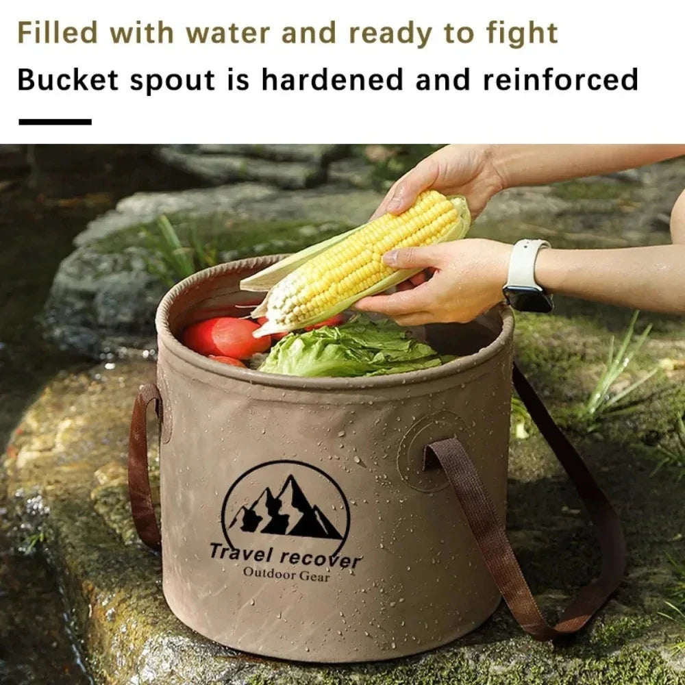 Cubo plegable de 20L, impermeable, plegable, para fregadero de agua, portátil, para viaje, lavabo, Camping, senderismo, pesca, cubo de almacenamiento