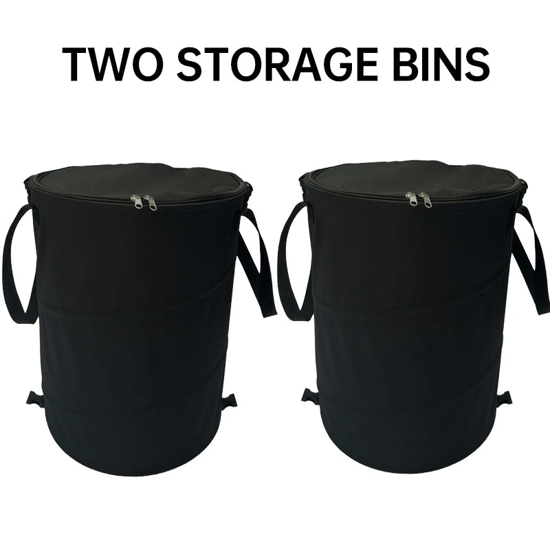 Cubo de basura para acampar, cubo de almacenamiento Circular emergente, cubo de reciclaje plegable de lona, bolsa de basura para jardín y patio al aire libre