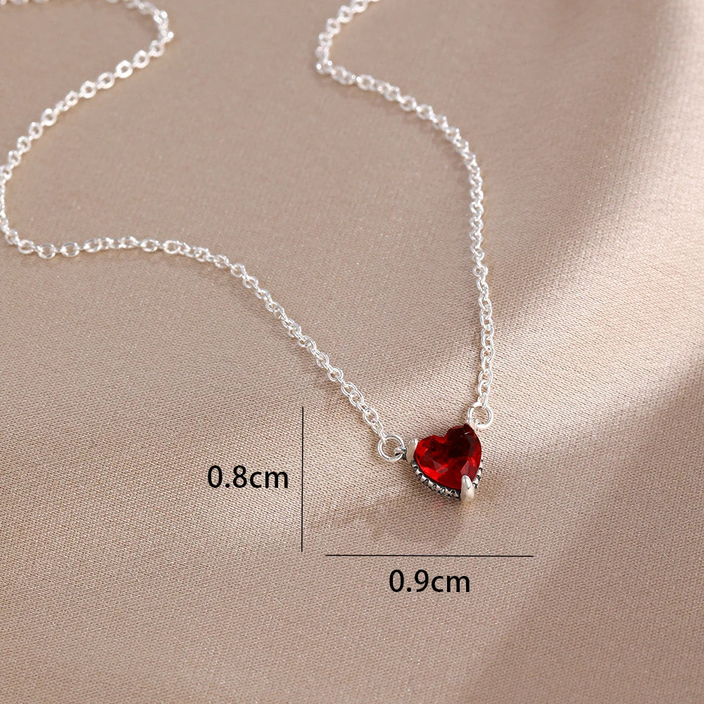 Nuevo original Plata de Ley 925 chapada brillante en forma de corazón collar pulsera mujer regalo de cumpleaños del Día de San Valentín joyería DIY