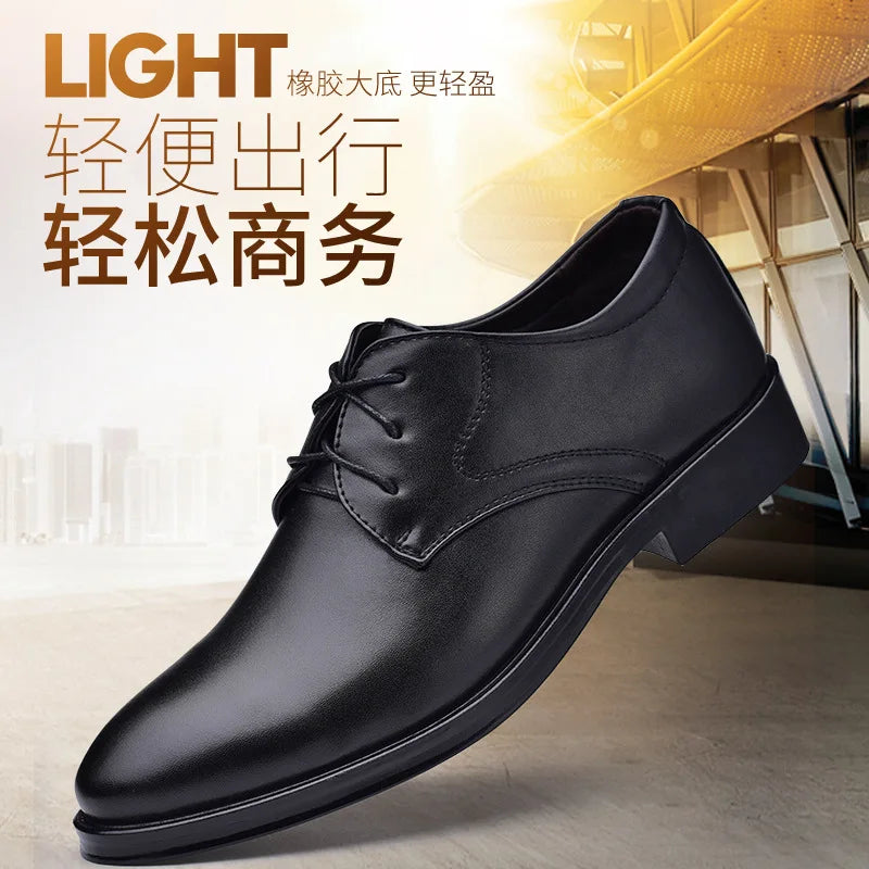Zapatos de vestir formales para hombre, calzado informal de cuero, diseñador de boda Social, punta estrecha, zapatos negros de oficina para invierno, marca 2023
