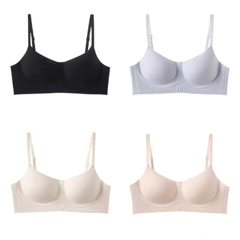 Sujetador suave sin costuras con escote en V profundo para mujer, sostén antiflacidez a prueba de golpes, sin rastro, parte de atrás bonita, ropa interior push-up
