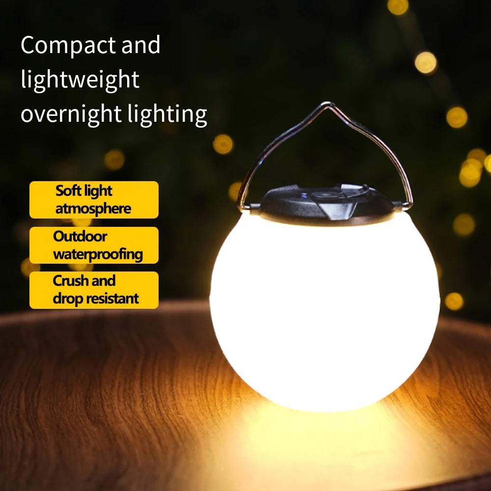 Linterna de luz de camping recargable, linterna de camping, luz blanca cálida de 3000K, linterna Led impermeable, suministros para acampar/senderismo