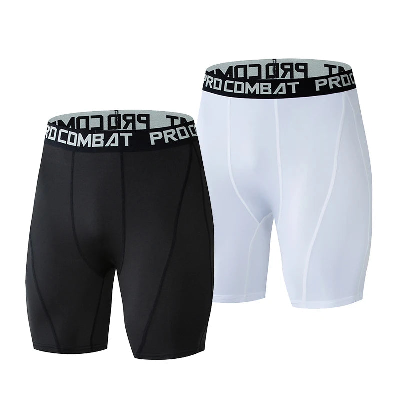 Pantalones cortos de culturismo para Hombre, bragas de gimnasio con entrepierna para entrenamiento fÃsico, medias de compresión elásticas para músculos vivos, mallas ajustadas para Hombre