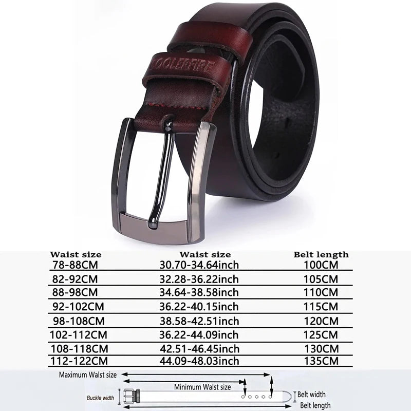 Cinturón de cuero genuino de alta calidad para hombre, cinturones de diseñador de lujo, correa de moda de piel de vaca para hombre, pantalones vaqueros para hombre vaquero