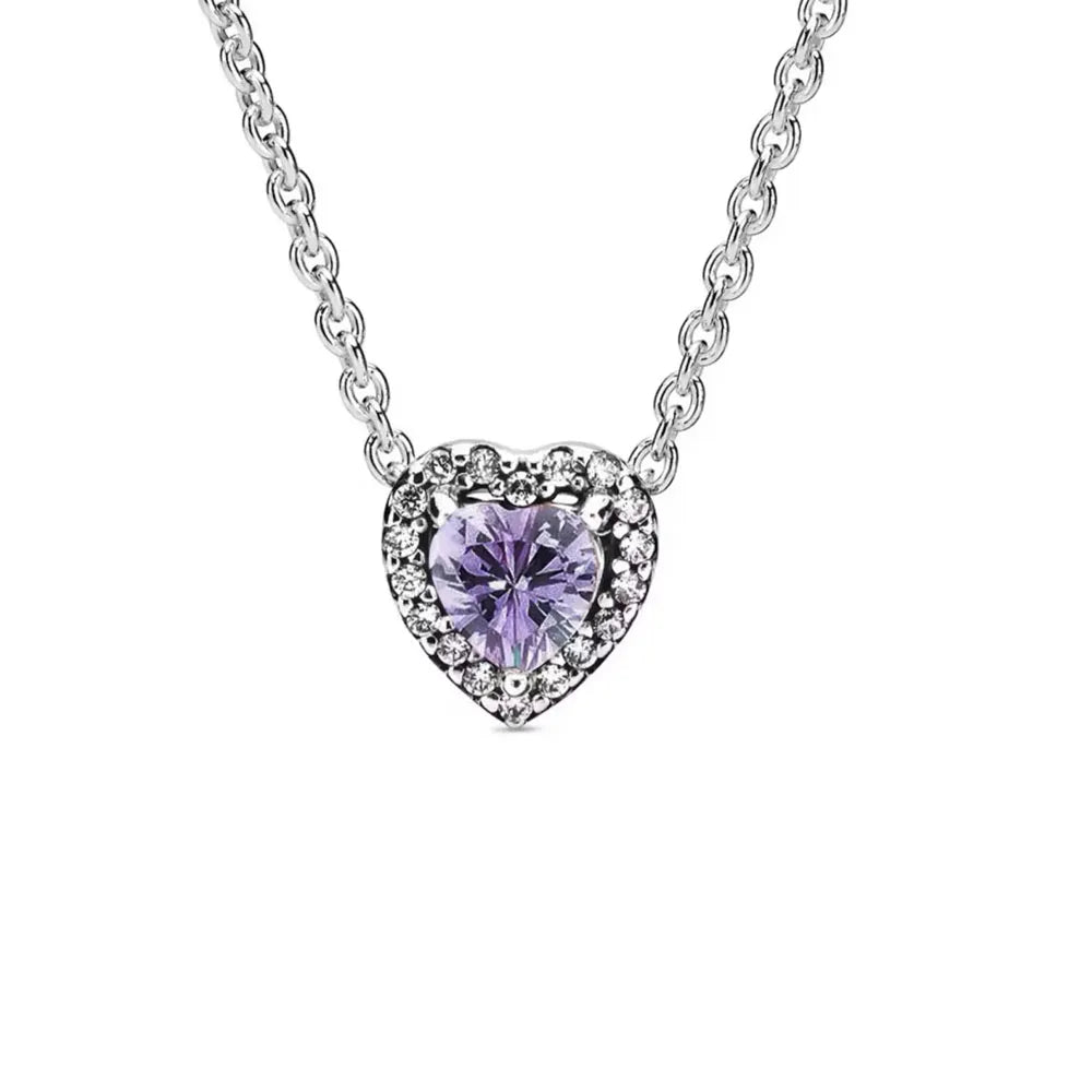 Nuevo original Plata de Ley 925 chapada brillante en forma de corazón collar pulsera mujer regalo de cumpleaños del Día de San Valentín joyería DIY