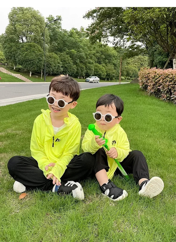 Ropa de protección solar para niños, chaqueta de protección solar de seda helada para exteriores, resistente a los rayos UV, chaqueta de protección solar para juegos al aire libre de verano