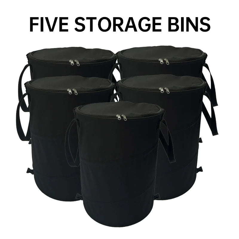 Cubo de basura para acampar, cubo de almacenamiento Circular emergente, cubo de reciclaje plegable de lona, bolsa de basura para jardín y patio al aire libre