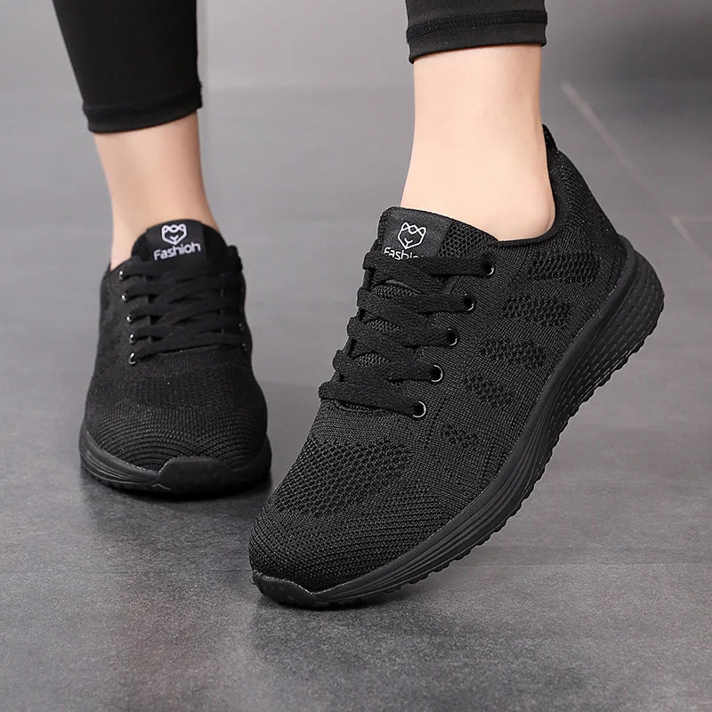 2024 zapatos deportivos para mujer, zapatillas de plataforma a la moda, zapatos planos para correr para primavera e invierno para mujer