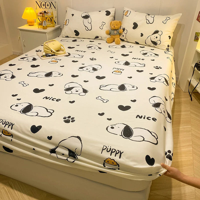 Bonenjoy-sábana bajera de algodón puro con estampado de dibujos animados de coche, funda de cama elástica, Sábana inferior individual, tamaño Queen, sin funda de almohada, 1 unidad