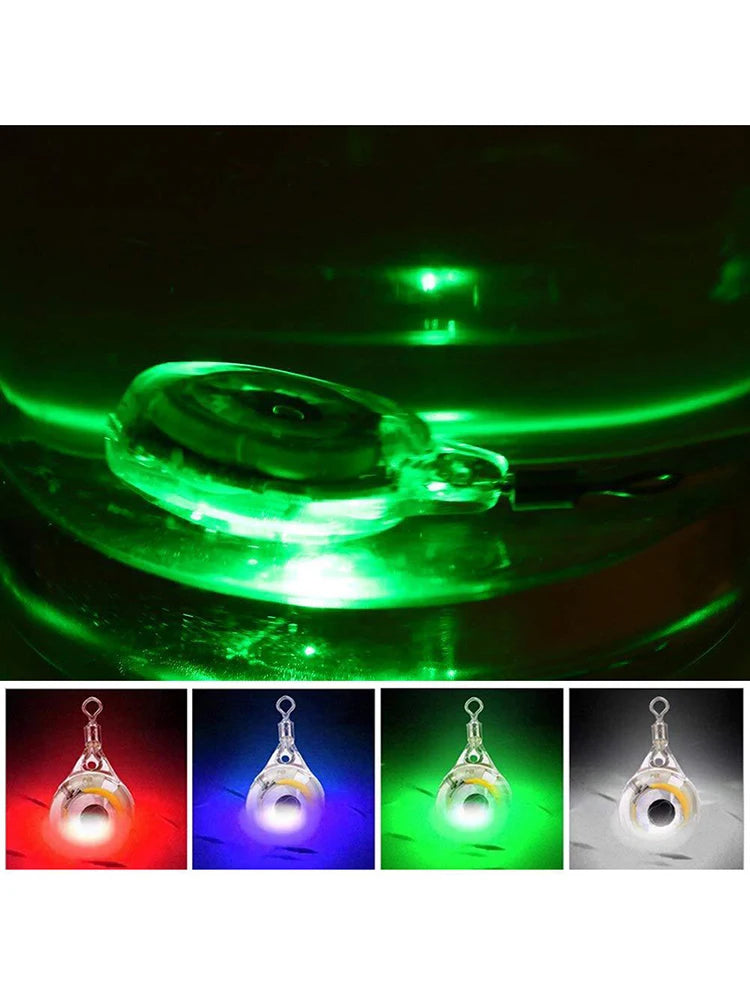10 Uds. Señuelo de pesca con forma de Mini ojo, luz nocturna subacuática, señuelo luminoso alimentado por baterÃÂÂa para agua de mar y agua dulce