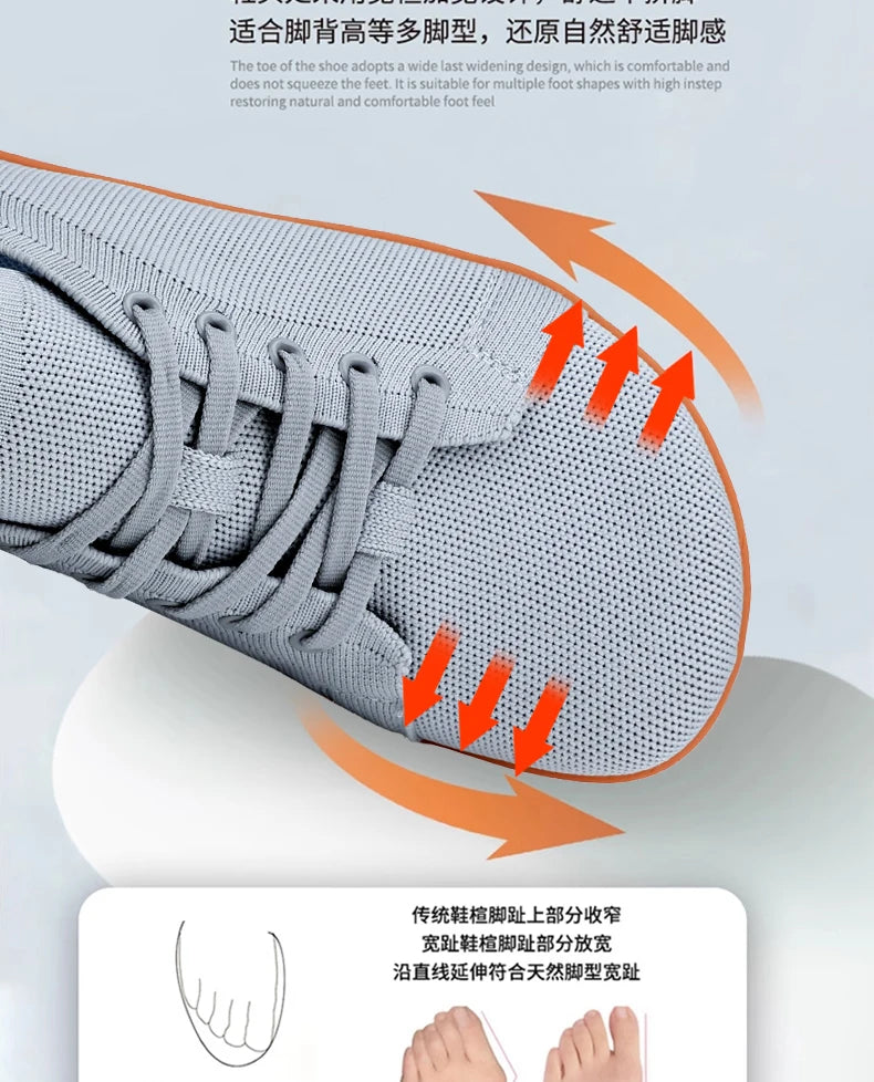 Zapatos descalzos con punta ancha para hombre y mujer, zapatillas minimalistas para caminar | Suela caÃda cero | Malla transpirable