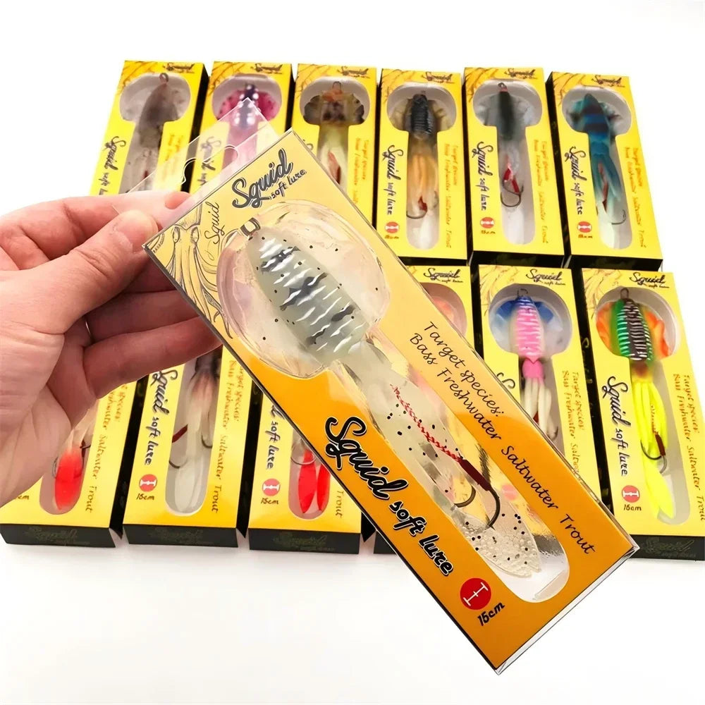 ZUKIBO-cebo de calamar suave para pesca, señuelo de pesca con curricán, plantillas con cabeza de pulpo, plantilla de calamar UV luminosa de 60g para pesca en barcos de aguas profundas, cebo Wobblers