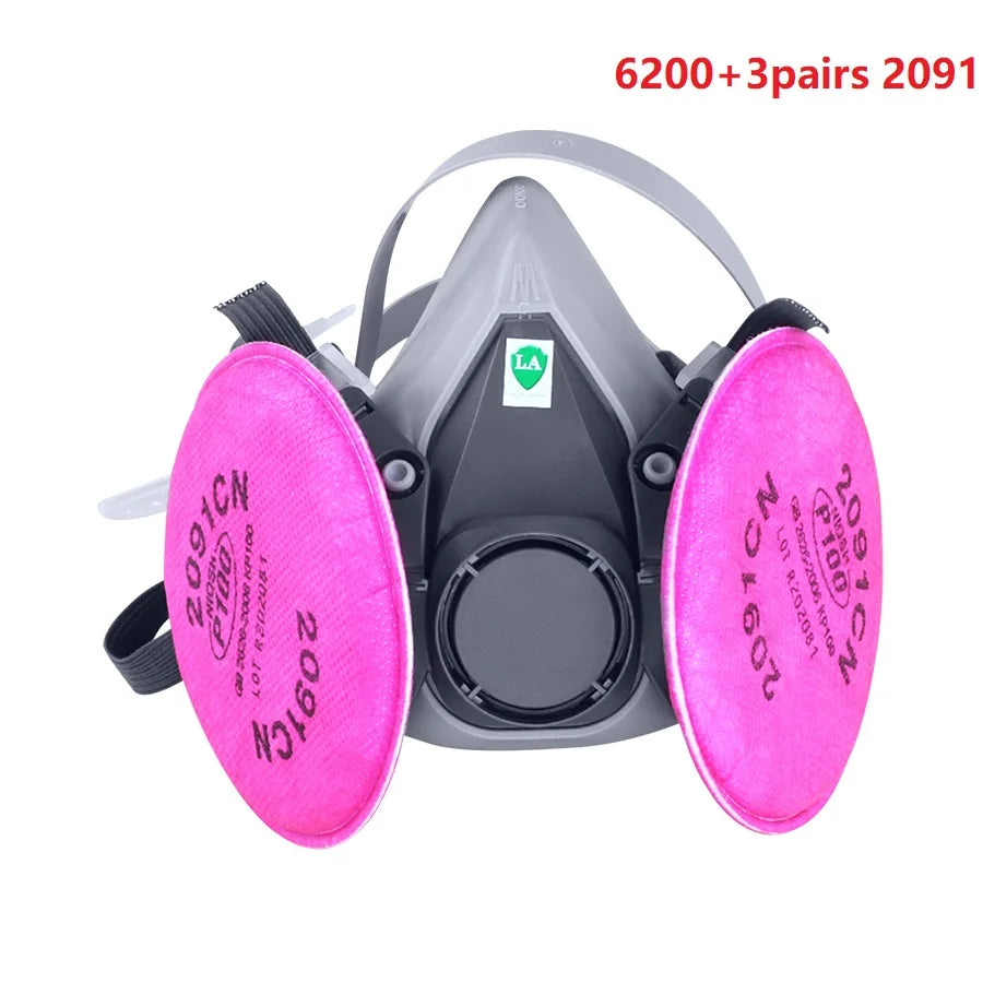Mascarilla Industrial antipolvo PM2.5, máscara protectora de partÃÂculas, 6200 de pintura en aerosol, con filtro antipartÃÂculas, 2091 P100