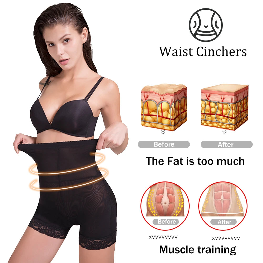 Entrenador de cintura alta, levantador de glúteos con bragas de Control acolchadas, ropa interior adelgazante, moldeadores de barriga, corsé moldeador