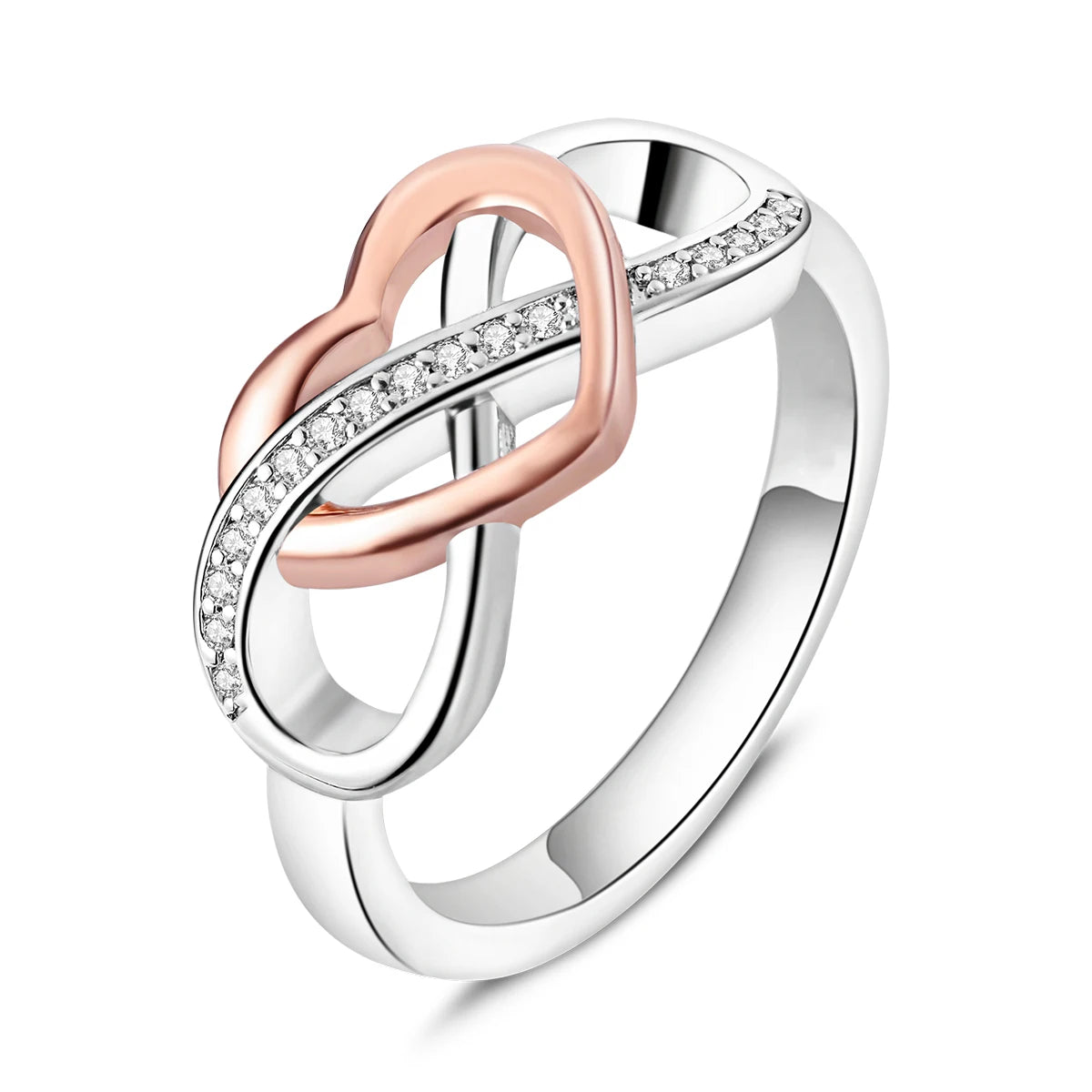 Anillo de Plata de Ley 925 Original para mujer, joyería fina con circonita, luciérnaga, corazón, cruz