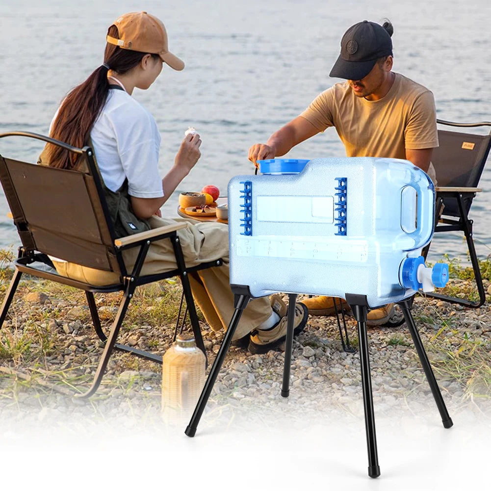 Soporte de cubo para acampar, soporte de caja de hielo plegable con soporte de carga fuerte, soporte de cubo de agua desmontable, accesorios de Picnic para barbacoa