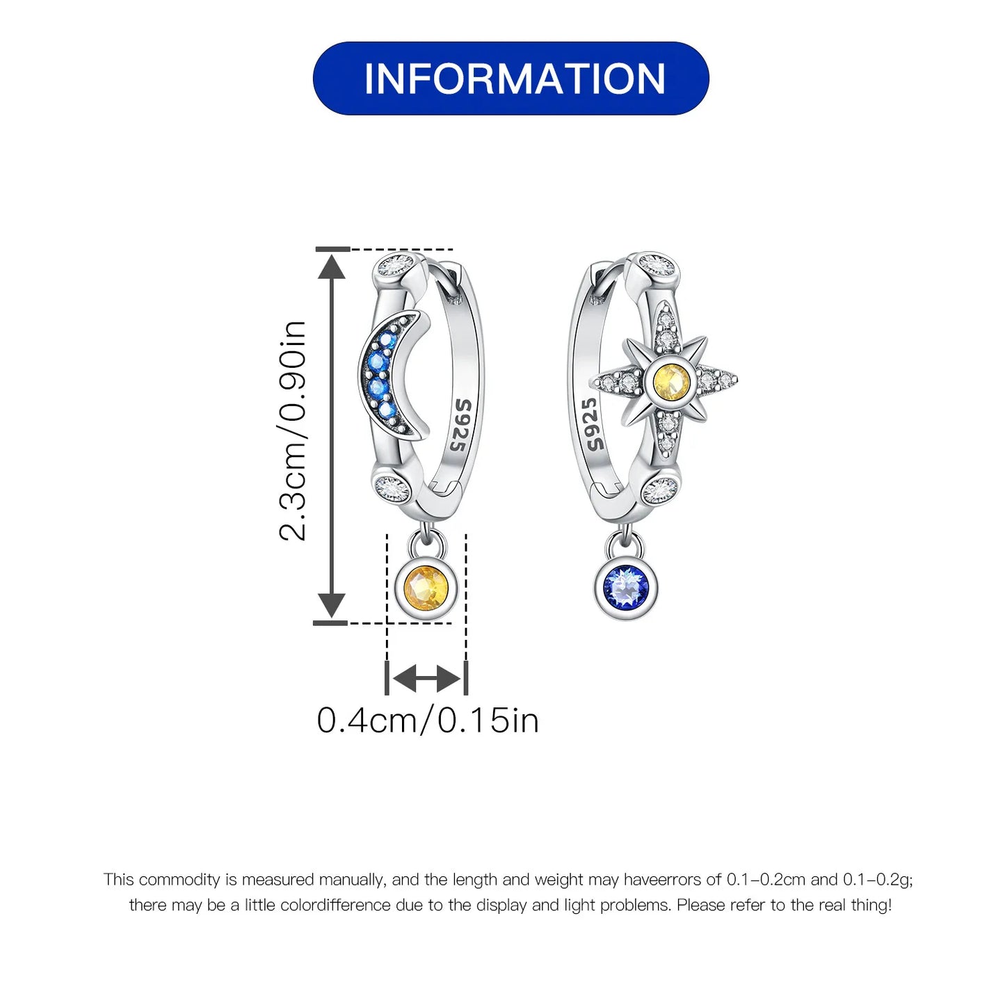 Orstarry-pendientes circulares de Plata de Ley 925 con forma de gota para mujer, aretes colgantes, joyería versátil para fiesta, regalos