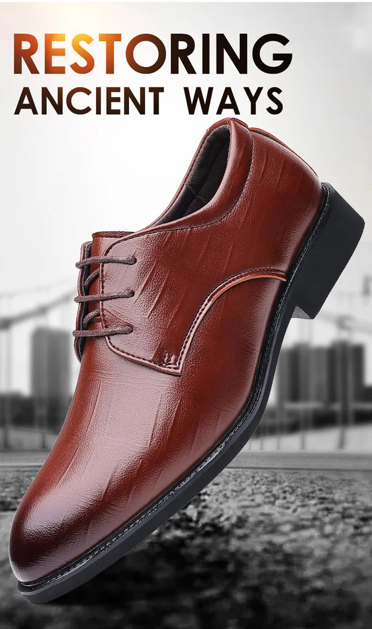 Zapatos de vestir de cuero para hombre, zapatos formales sociales para hombre, zapatos informales de negocios con punta estrecha, zapatos de diseñador de fiesta de lujo para hombre