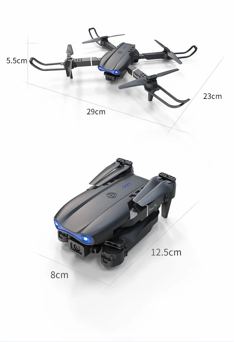 Nuevo Dron E99Pro RC 4K profesional con cámara HD gran angular de 1080P helicóptero plegable WIFI FPV altura mantener juguete de regalo