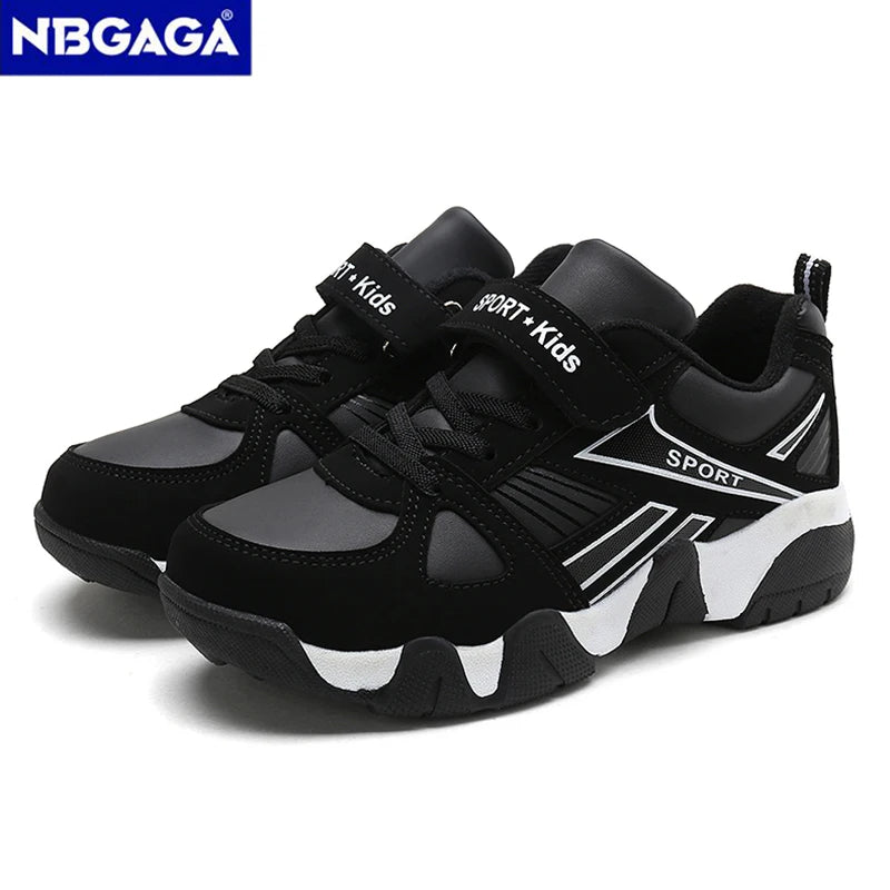 Zapatos para niños, zapatillas deportivas escolares de cuero de moda para niños, tenis, informales, para caminar, correr, antideslizantes, talla 28-39