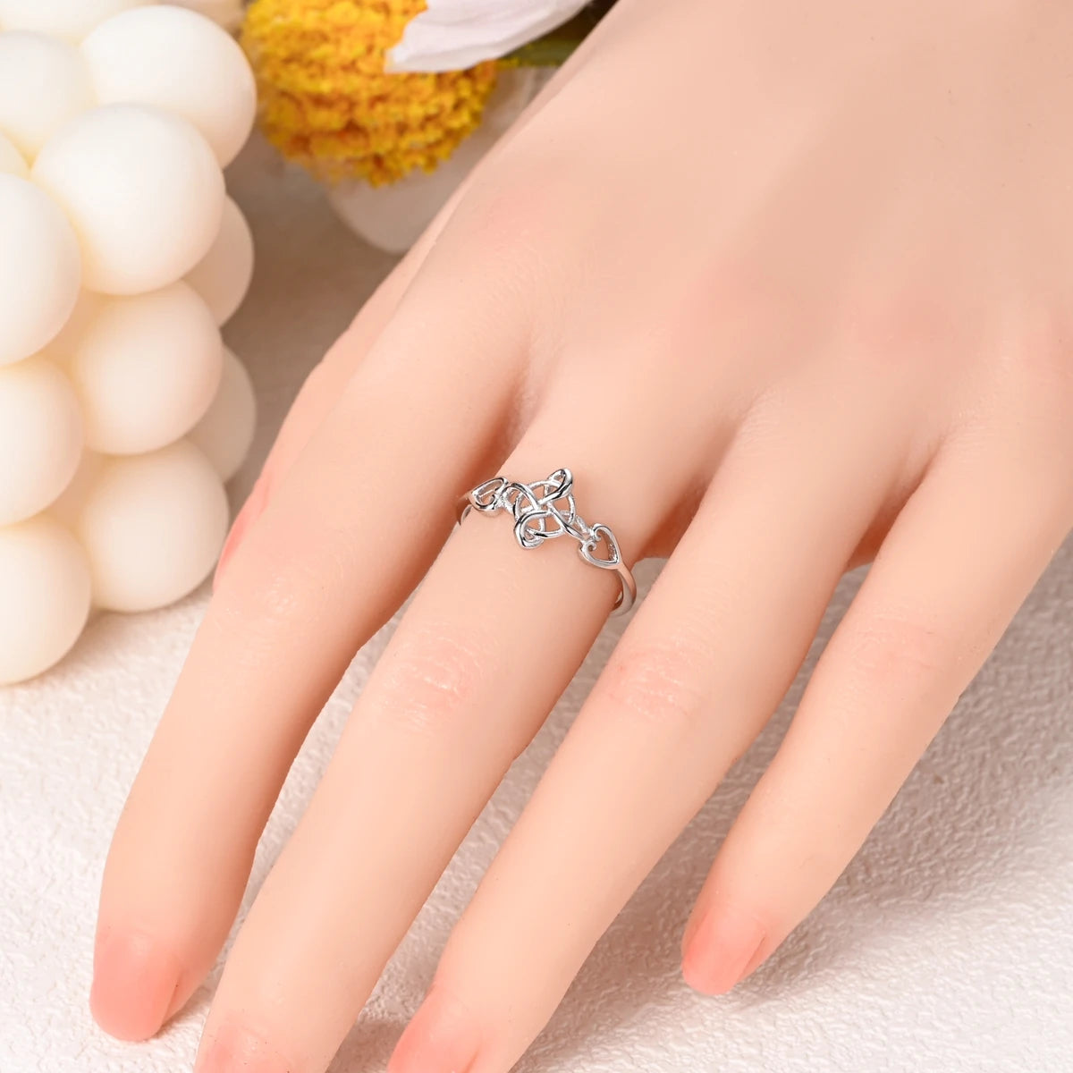 Anillo de Plata de Ley 925 Original para mujer, joyería fina con circonita, luciérnaga, corazón, cruz