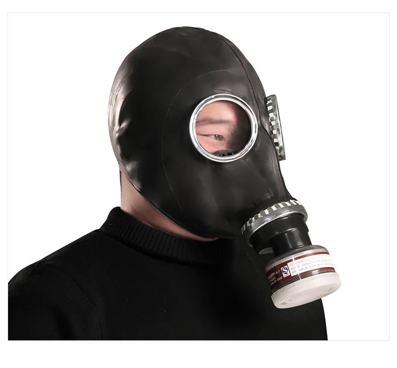 Máscara de Gas fantasma de cara completa negra creativa, respirador de goma, máscara de prevención quÃÂmica, capucha RD40 de 40mm para pintar pesticidas en aerosol