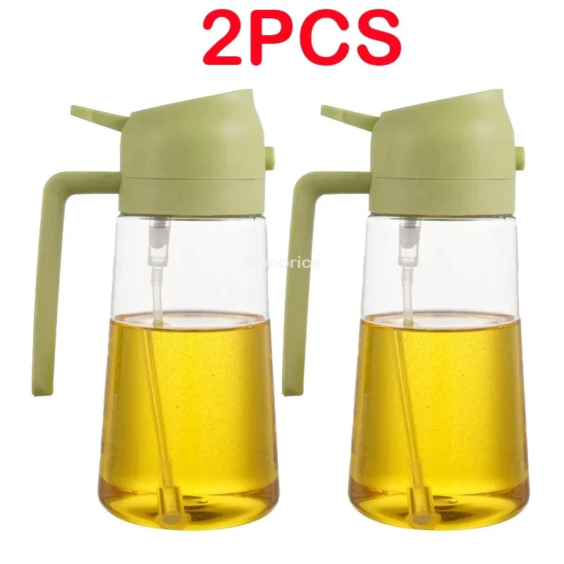 Spray 2 en 1 para botella dispensadora de aceite de oliva, diseño de mango cómodo para barbacoa, sartén de aire, horno, Camping