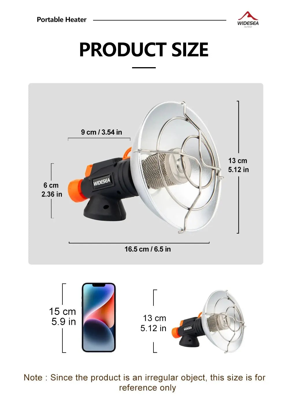 Calentador de Camping Widesea, chimenea portátil de acero inoxidable para invierno, estufa al aire libre, quemador de Gas para senderismo, equipo de supervivencia de calefacción