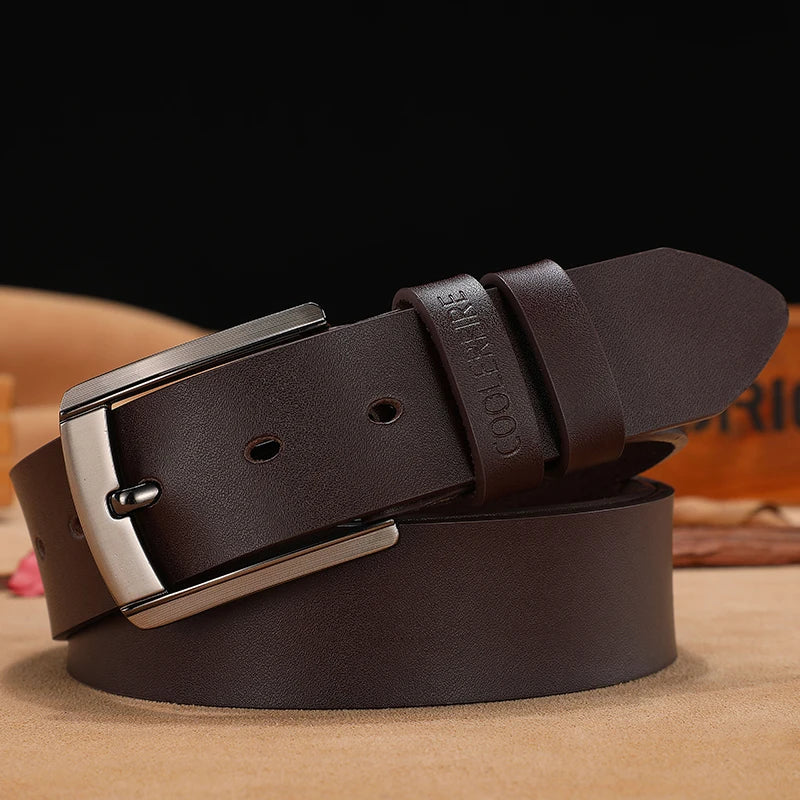 Cinturón de cuero genuino de alta calidad para hombre, cinturones de diseñador de lujo, correa de moda de piel de vaca para hombre, pantalones vaqueros para hombre vaquero