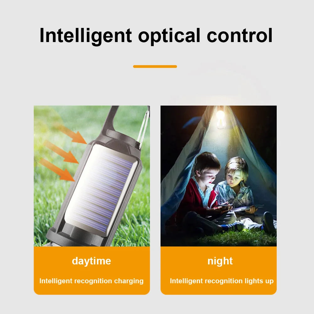 Linterna de iluminación LED con energía Solar, luz de tienda para exteriores con carga USB, impermeable, luz de ambiente para barbacoa, para acampar al aire libre, 2-5 uds.