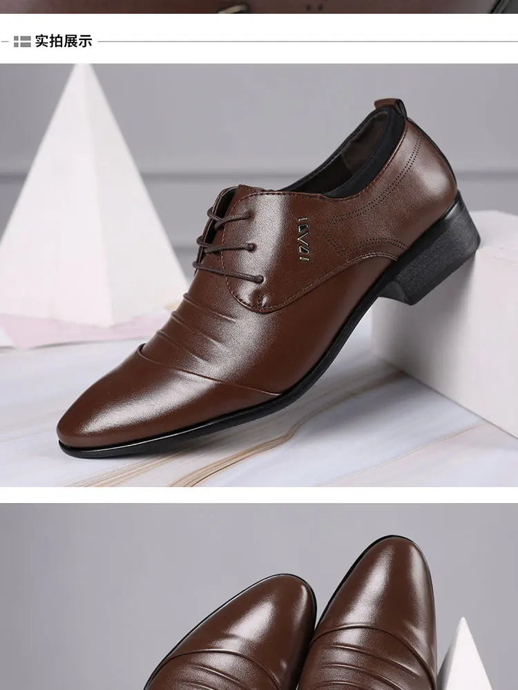 Zapatos de vestir clásicos para hombre, zapatos de cuero blanco con cordones para hombre, zapatos formales informales de negocios con punta de talla grande para boda