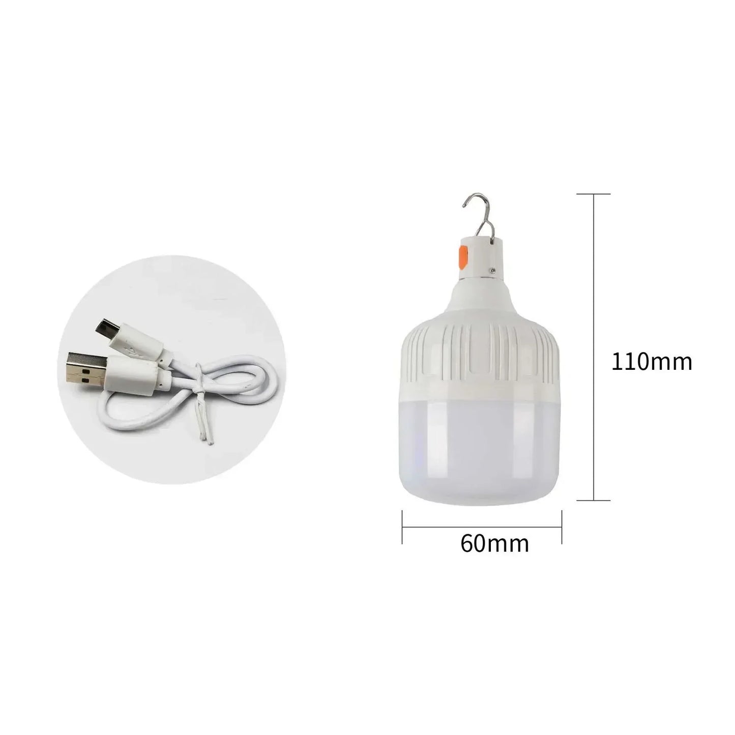Luz de emergencia de 60W, suministros para acampar al aire libre, Edc, bombilla LED recargable por USB para exteriores, linterna para senderismo, entretenimiento deportivo