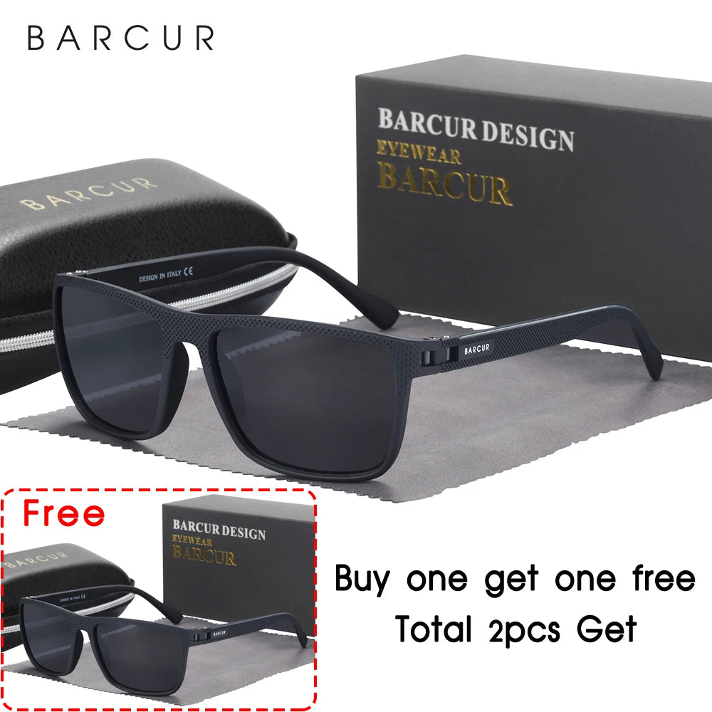 BARCUR-gafas de sol polarizadas TR90 para hombre y mujer, lentes deportivas ligeras, accesorio de protección UVAB
