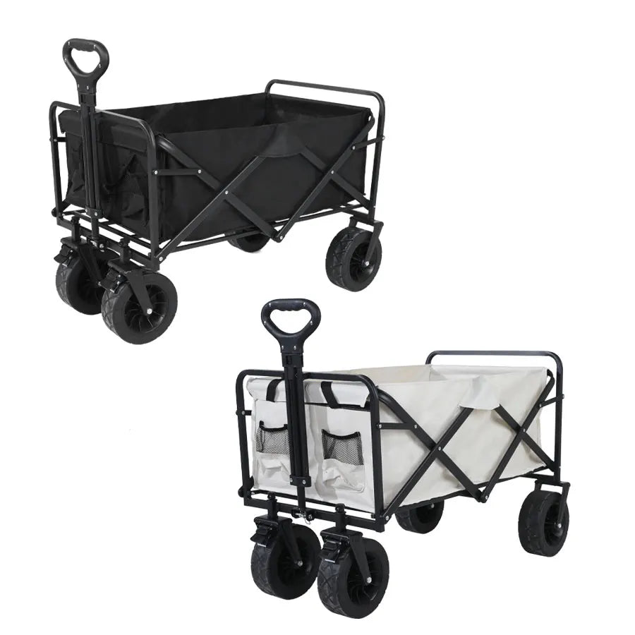 Carro de playa plegable, carro plegable de gran capacidad, carro plegable para exteriores, carrito portátil para acampar en el jardín