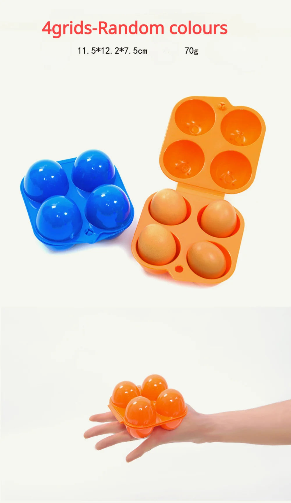 Caja de almacenamiento de huevos con rejilla 2/4/6/12, contenedor portátil para huevos para acampar al aire libre, caja para huevos de Picnic, estuche organizador de cocina