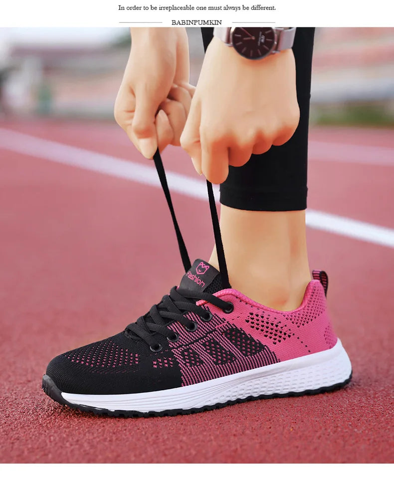 2024 zapatos deportivos para mujer, zapatillas de plataforma a la moda, zapatos planos para correr para primavera e invierno para mujer