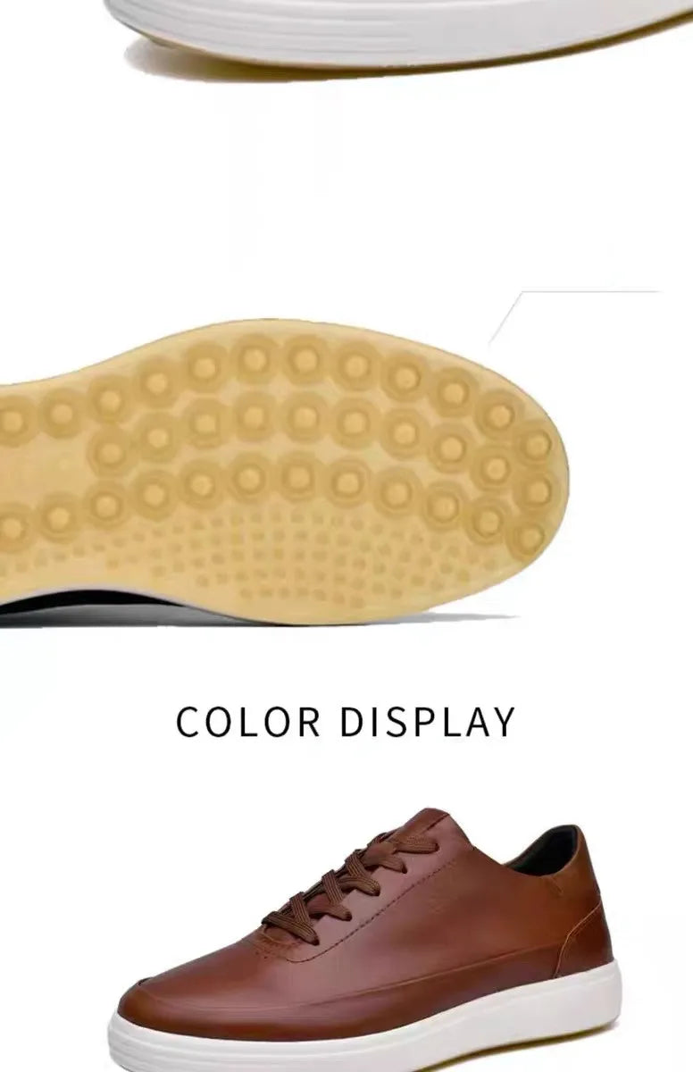 Zapatos de cuero genuino de alta calidad para hombre, zapatillas cómodas de verano, zapatos de moda para hombre, zapatos de monopatÃn versátiles de cuero suave