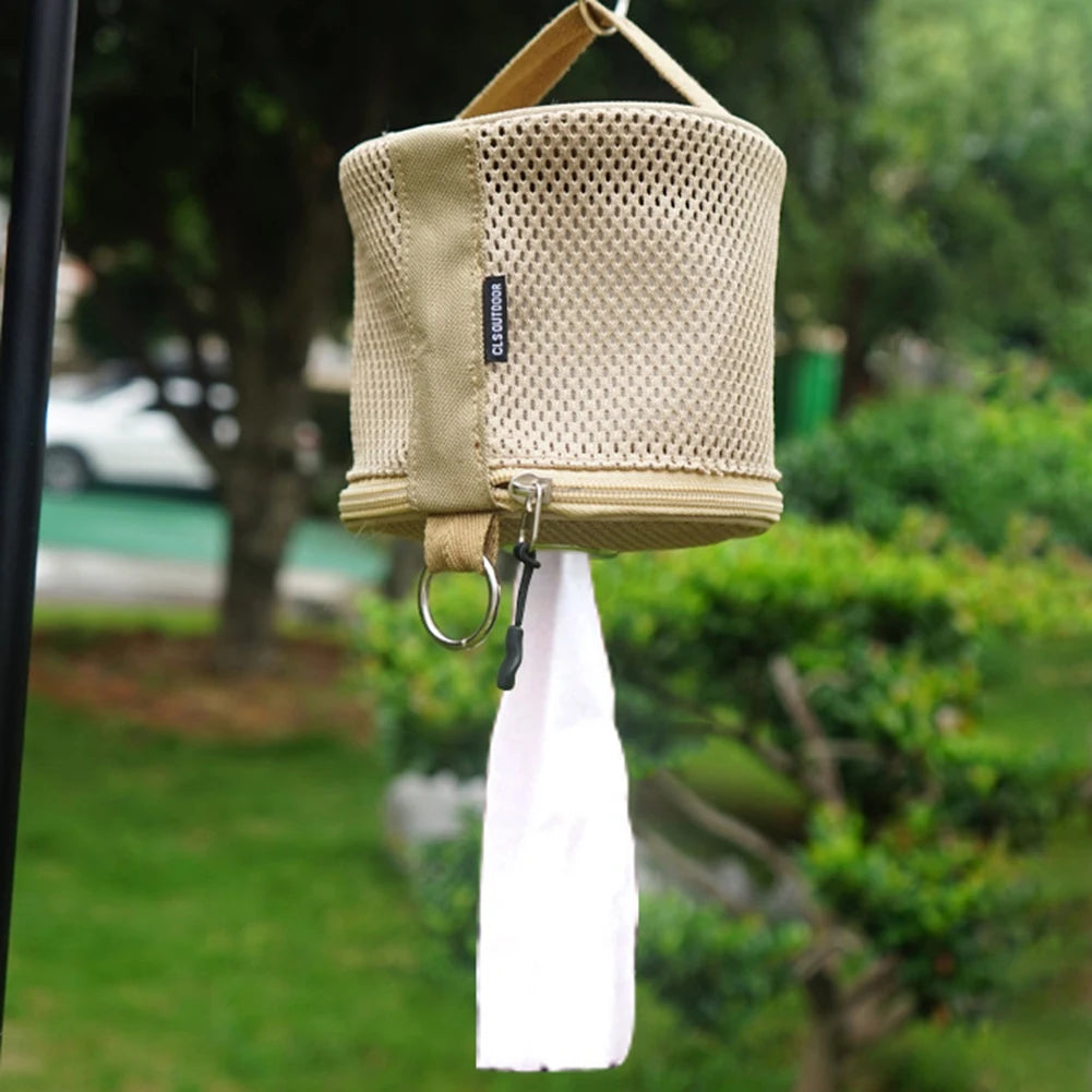 Estuche de pañuelos para acampar al aire libre con gancho, bolsa de almacenamiento de papel en rollo, caja de almacenamiento de papel higiénico para Picnic, senderismo y Camping