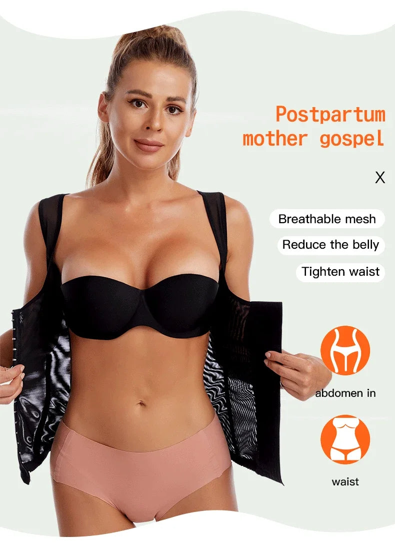 Corsé de cintura posparto para mujer, Top de barriga, ropa moldeadora, envoltura adelgazante, entrenador de cintura plana para vientre, moldeador de cuerpo