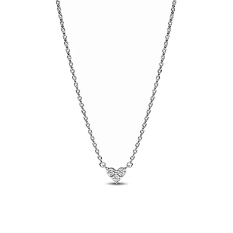 Nuevo original Plata de Ley 925 chapada brillante en forma de corazón collar pulsera mujer regalo de cumpleaños del Día de San Valentín joyería DIY