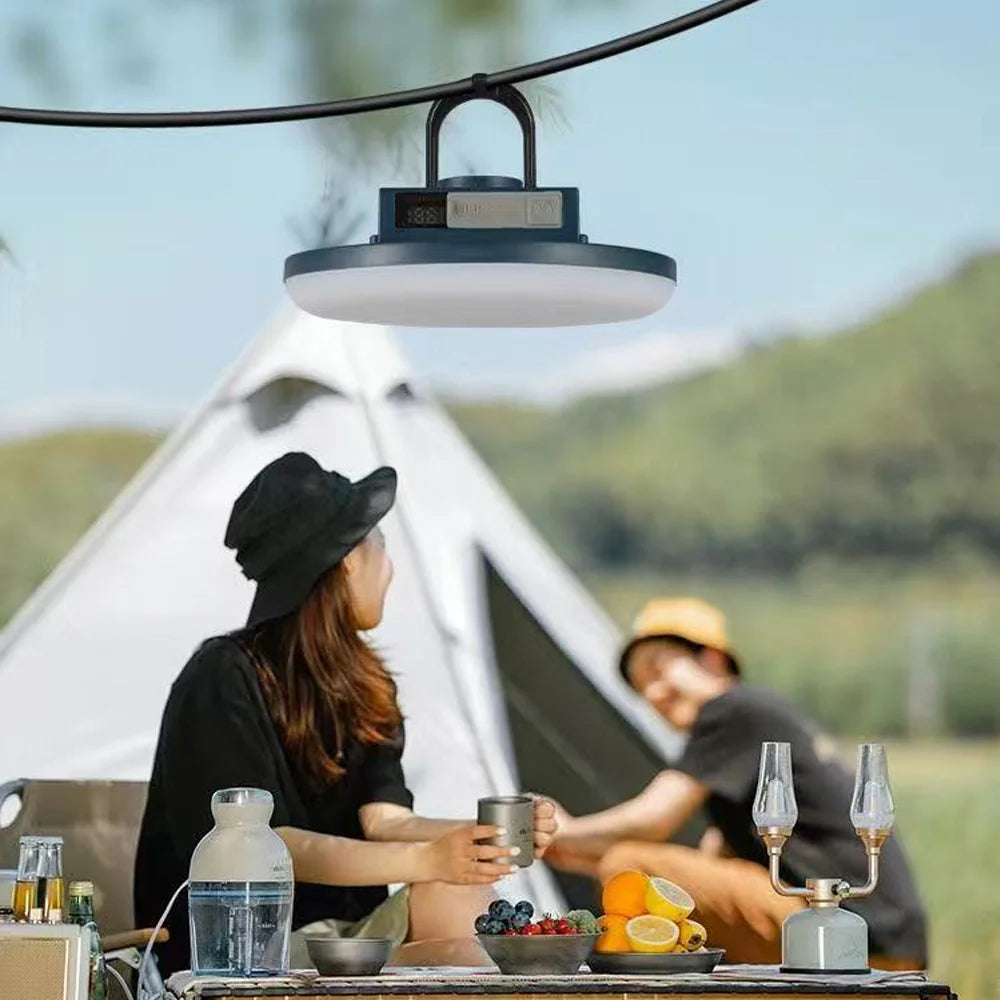 Luz LED recargable para acampar con absorción magnética, Banco de energía de doble uso, lámpara colgante, iluminación de emergencia