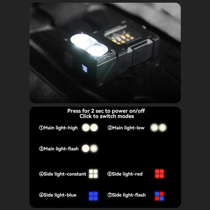 Luz de trabajo al aire libre Mini imán portátil LED USB recargable luz de Camping con mochila correa Clip herramientas de senderismo