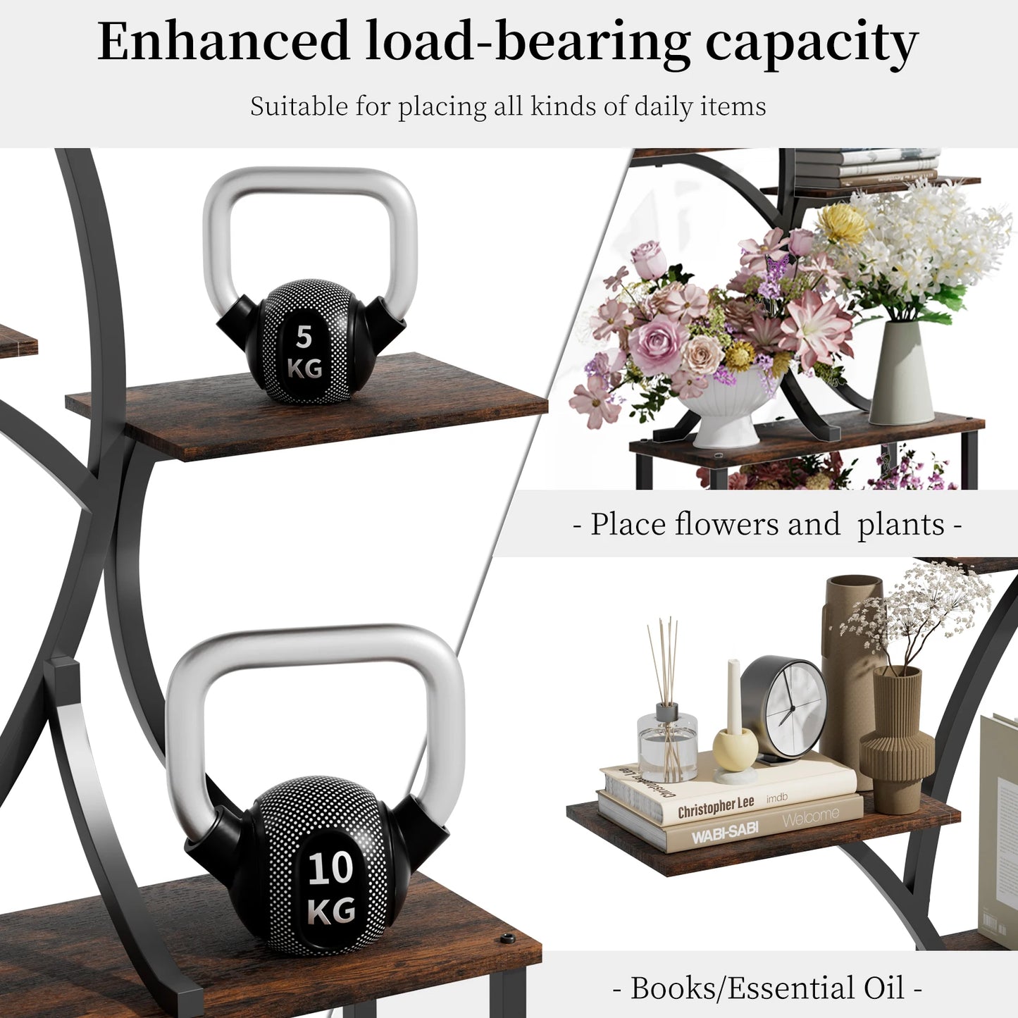 Soporte para plantas multicapa, soporte para plantas en forma de árbol de estilo Industrial, estante de exhibición, soporte para flores de esquina para maceteros de jardín, interior