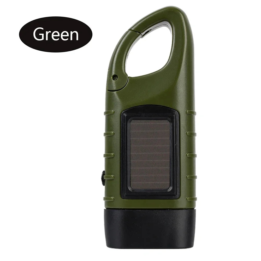 Linterna LED con manivela, equipo de supervivencia con energía Solar, antorcha autoalimentada, linternas de emergencia para senderismo, Camping, correr