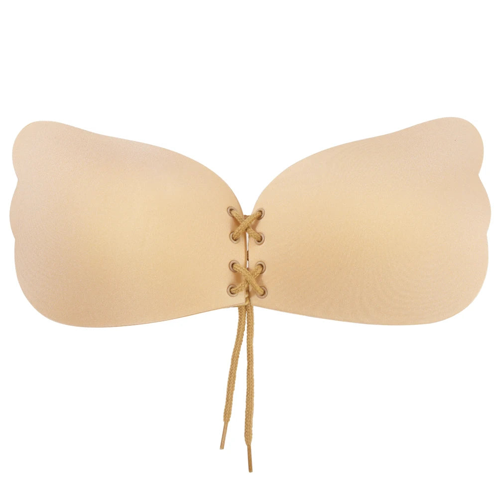 Sujetador Sexy para mujer, Sujetador Invisible de realce, autoadhesivo de silicona, cierre frontal sin costuras, adhesivo, sin espalda, sin tirantes
