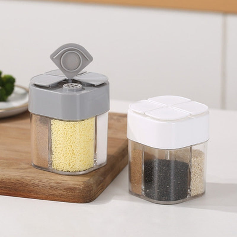 Kit de especias para acampar y viajar, agitador de especias para condimentos, dispensador de plástico 4 en 1, contenedores de especias para acampar, 1 ud.